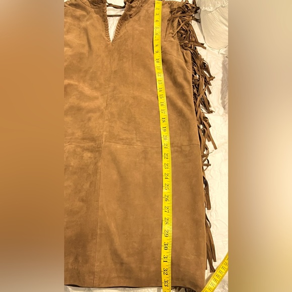 🌰WALTER BAKER LEATHER DRESS WITH FRINGE NWOT🌰VERY SOFT , RARE TO FIND - Picture 10 of 12
